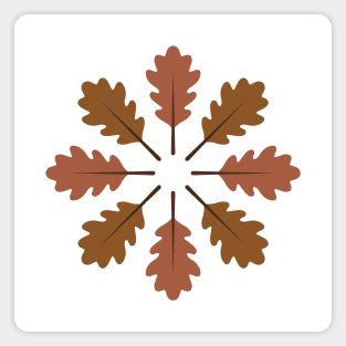 Radial Oak Leaves (Brown) Magnet